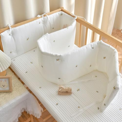 PTKG Randpolsterung Babybett,Kinderbett Seitenschutz,Abnehmbar Als Randpolsterung,Kinderbettgitter zum Vertikalen,Superdicker Antikollisions Teppich,fürs Bett Kopfschutz,C7,120 * 28cm