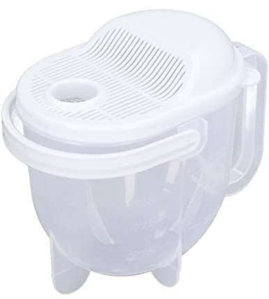 Cocoarm Colino per Riso Lavariso Scodella Colino Materiale ABS con Maniglia Ausiliaria e Scala Trasparente per Riso e Multicererali Legumi Piccoli Grani Alimenti