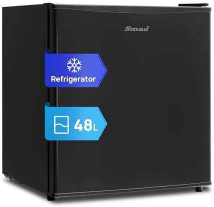 Smad Small Table Top Mini Counter Drink Fridge 48L Reversible Door, Black