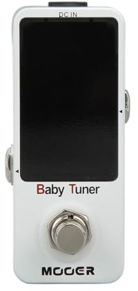 Stylebest Mini Pedal Tuner Kompakt Kromatisk Stämningseffekt för Elgitarr och Bas 12Hz-4186Hz Metall Vit 1 Enhet