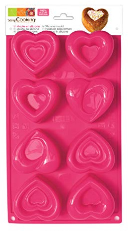 Unbekannt SCRAPCOOKING 3102 Multi 8 Herzen Backform Silikon Rosa 33 x 18 x 3,5 cm