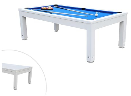 Vente-unique-Multifunktionstisch Billard & Esstisch höhenverstellbar - 207 x 114 x 79 cm - Snooker