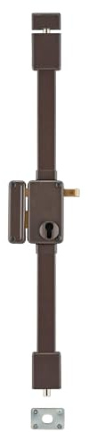 THIRARD - Boitier de Serrure en Applique Beluga à Tirage - Pour Porte d'Entrée - Gauche - 3 Points - Axe 45 mm - Marron - Acier - Mécanisme 8 Goupilles - Poignée Double