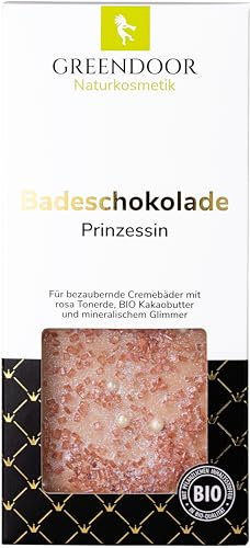 GREENDOOR Badeschokolade Prinzessin 100g, Naturkosmetik Cremebad mit BIO Kakaobutter, natürliche Haut-Pflege Körper-Pflege, Badezusatz Pflegebad, Geschenke Natur Wellness