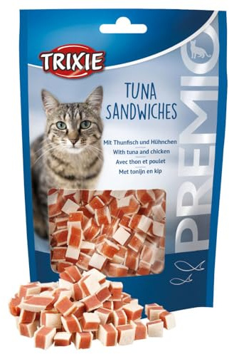 TRIXIE PREMIO friandises pour chat Sandwiches au thon, 20 g – friandises savoureuses au thon aux ingrédients naturels – idéal pour récompenser & grignoter