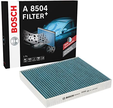 Bosch Cabin Filter+, 0986628504, Anti-bacterial, for Dust, Pollen, and Foul-smell, Compatible with Air Conditioner