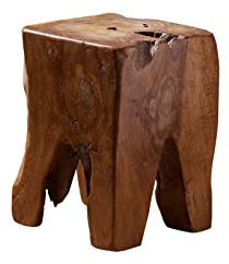 M MASSIVMOEBEL24 KOLONIALMOEBEL24.DE Hocker Teak Wurzel 30x30x40 Natur lackiert UNIKA #155
