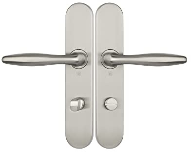 Ensemble sur plaques série JADE 1594 acier type condamnation finition inox - HERACLES - B-INOX-SP22