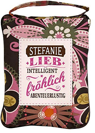 History & Heraldry Design Top Lady Tasche: Stefanie/Einkaufstasche, Strandtasche, Sporttasche, Blumenmuster/vielseitig, praktisch, personalisiert mit Name und Spruch
