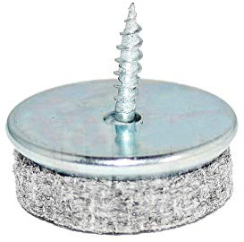 HKB ® 32 Stück Filzgleiter zum Schrauben, Ø 28mm, Stahl verzinkt mit 5mm starkem, grauem Filz in Metallsockel, strapazierfähig, stabil und langlebig, Hersteller HKB, Artikelnr. 51295