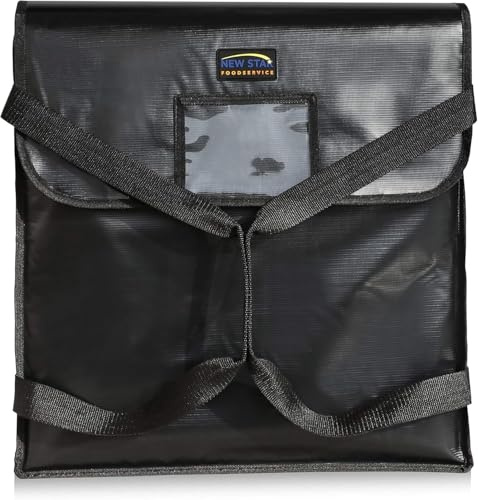 New Star Foodservice Insulated Pizza Delivery Bag, 20 x 20 x 5 Inch, Black