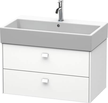 Duravit Mueble bajo encimera Brioso 78,4 x 45,9 cm, 2 cajones, Incl. Hueco para sifón y Delantal, para Lavabo Vero Air 235080, Color: Nogal Oscuro, Mango Cromado
