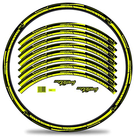 Finest Folia 16-teiliges Set Felgenrandaufkleber Sticker für Fahrrad Felgen im Streifen Stripes Design Komplett Set für 27 29 für Ebike Rennrad Mountainbike MTB Laufrad