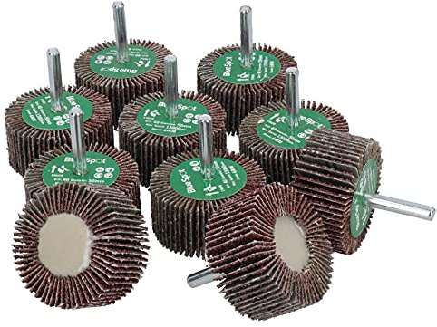 Lot de 10 disques abrasifs à lamelles grain 40 50 mm pour perceuses Tige 6 mm
