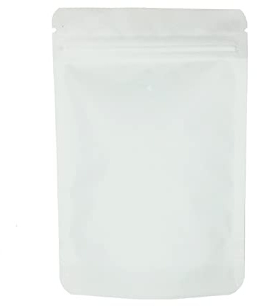 50 Stück Wiederverwendbare Reißverschluss Standbodenbeutel Geruchssicher Taschen Selbst Dichtende Folien Mylar Beutel zur Aufbewahrung von Keksen Trockenfutter Snacks Kaffeebohnen Tee Weiß (10x15cm)