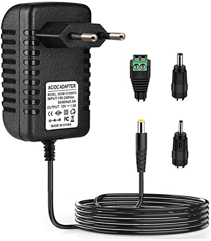 DC Transformator 12V 1A 12W, Universal Stromadapter | Universal Stromadapter mit 1,2m Kabel & 5,5x2,1mm Anschluss, für12V Geräte LED 5050/3528 Lichtbalken,Router,Alar