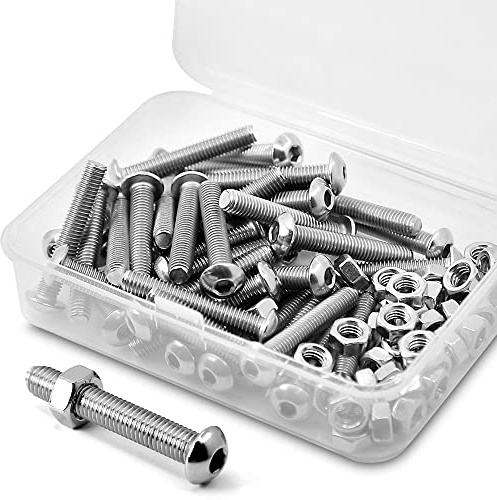 (40 Ensemble) M5 x 20mm 304 acier inoxydable Bouton vis à tête hexagonale et écrous