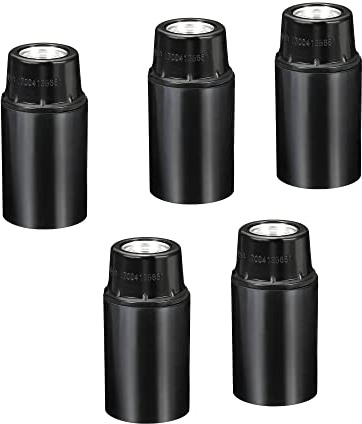 PATIKIL 5 Paquete E14 Bombilla Soporte Luz Zócalo Rosca LED Bombilla Negro | Lámpara Soporte, para Colgantes Luces