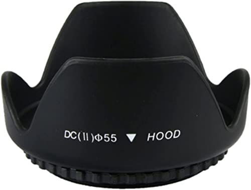 CABLEPELADO Gegenlichtblende 55 mm | Objektivhaube 55 cm | Sonnenblende Tulpe | kompatibel mit Canon, Nikon usw. | geeignet für 55 mm