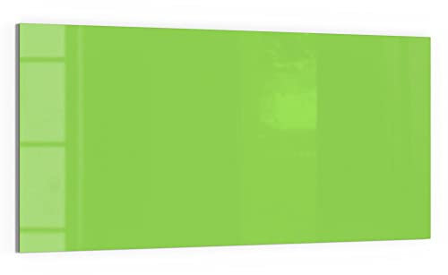 DEQORI Glas-Magnettafel | 100x50 cm groß | Unifarben - Hellgrün | Memo-Board aus Glas | Magnetboard inkl. Magnete, Stift & Tuch für Küche & Büro | Tafel magnetisch & beschreibbar