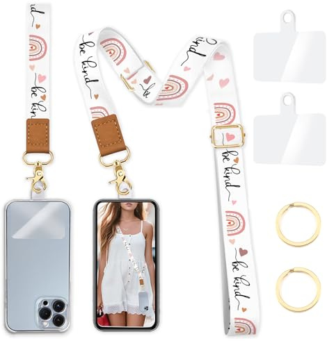 Phone Lanyard Wrist Strap Crossbody, Adjustable Cell Phone Lanyard for around the Neck Wristlet Phone Strap, Lanyard for Keys