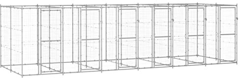 GuyAna Outdoor-Hundezwinger Verzinkter Stahl 14,52 m² Camping Hundezaun Laufstall Welpen