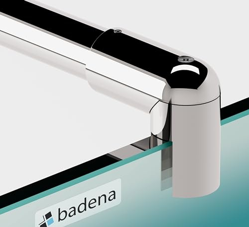 Badena® Stabilisierungsstange Dusche rund chrom I 120 cm Stabilisationsstange Duschwand I Haltestange für Glasscheibe I Walk In Dusche
