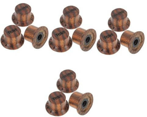 BESTonZON 12stücke Gitarrenknöpfe Aus Holz Lautstärke Und Klangregelung Gitarre Und Bass Robuste Und Verschleißfeste Potiknöpfe Mit Klarer