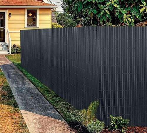 Arella Canniccio Pvc da Esterno Copri Ringhiera Bamboo Plastica Resistente Recinzione Giardino Frangivista Ornamentale Balcone Terrazza Misura 1,5x3 Metri Colore Antracite
