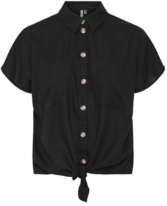 Pcpia Ss Tie Shirt Noos, svart, L