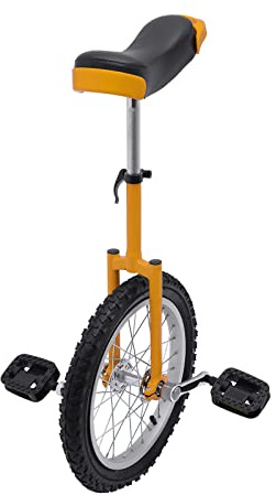 WOHAIPA Unicycles 16 Outdoor Wheel Unicycle Steel Rim Adjustable Seat Unicycle Easy Storage for Office Workers, Teenagers, Cycling EnthusiastsDaily Fitness Exercises, Cycling Exercises (Yellow, 16)