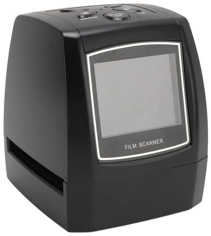 Annadue Escáner de Película Escáner de Películas y Diapositivas de 5M/10M, Convierte 135 110 126 y Películas/Negativos Super 8 en Fotos Digitales JPEG, Pantalla LCD de 2,36 Pulgadas
