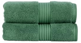 Christy Supreme Hygro 2 Hand Towels Set | Spruce Green | 100% Luxury Supima Cotton | Ultra Soft | Super Absorbent | 650GSM | Plush and Long Lasting