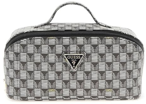 GUESS Kulturbeutel G Wave Large Cosmetic Travel Bag Black Logo schwarz