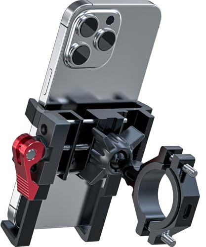 Tiakia Soporte de Teléfono para Bicicleta, Soporte de Teléfono de Motocicleta de Aluminio, Soporte de Teléfono Celular Montado en el Manillar para Bicicleta, Rotación de 360°, Soporte Universal de
