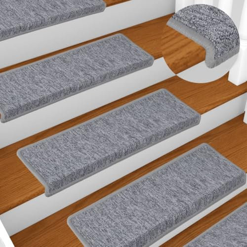 XGWKCNV Furniture Select Teppich-Stufenmatten 65x21x4cm weiß und grau 15 Stück