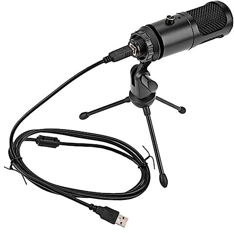jojofuny Kondensatormikrofon mit Stativ für Computer Gesangsaufnahme und Streaming-Equipment Vielseitig Einsetzbar für Konferenzen und Videokonferenzen