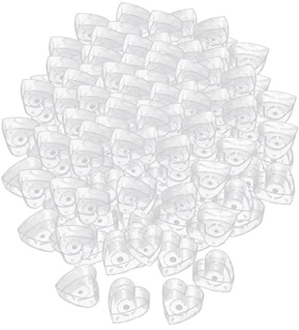 Juego de 200 vasos de plástico transparente en forma de corazón para hacer velas de té, para decoración de bodas, portavelas