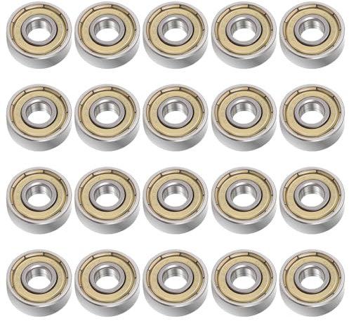 20 Pezzi 608Zz Cuscinetti A Sfera 8X22X7 Mm, Bassa Rumorosità Senza Attrito Ball Bearings, Cuscinetti A Sfera A Doppia Schermatura, Cuscinetto A Sfere Metallo Per Longboard, Pattini, Skateboard