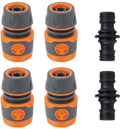 DmDoyy Connettori Per Tubi Flessibili Da 1/2, 6 Pezzi Raccordi Per Tubi Giardino, Onnettori Per Tubi Rapidi Connettori Per Tubi Doppi Maschi Connettore Per Tubi in Plastica Per Irrigazione