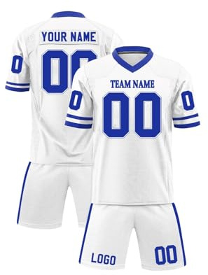 Customizable American Football Kit for Boys Men Personalized Football Uniform Jersey and Short withTeam Name Number #95 Mesh Breathable Practice Short Shirt S-7XL