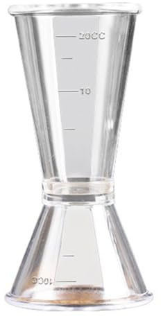 Zymoplas Double Clear Jigger Ounce Cups Lightweight Transparent Leakproof Mixing Oz Cups with Measuring Scale with Round Lip, S