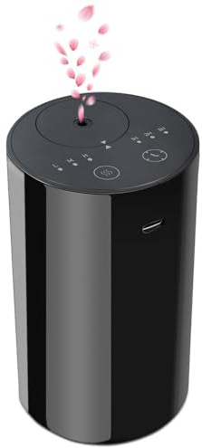 Cavir Difusor Aceites Esenciales sin Agua, Mini Perfume Portátil Aire Aromaterapia Difusor atomizador USB Cargado 1/2/3H/Tiempo Apagado 3 Nivel de Niebla para de la habitación del hogar Oficina