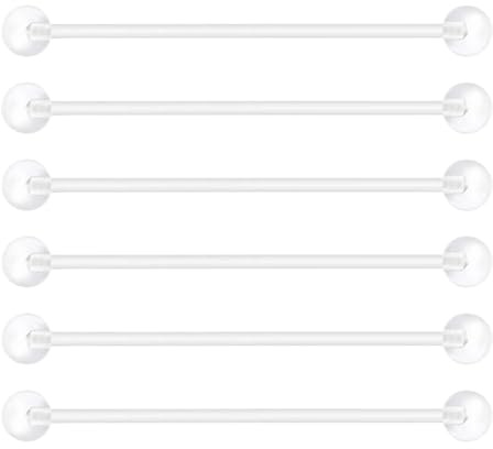 Gojewen 6pcs plastique Piercing industriel Flexible 35mm Acrylique Bioflex oreille Retenues piercing