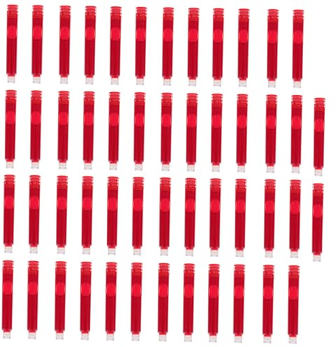 DIKACA 100 Stück Teiliges Rote Tintenpatronen für Füller Nachfüllung Ergonomisch Gestaltet Installieren Langlebiges Material für Schüler und Professionelle Nutzung