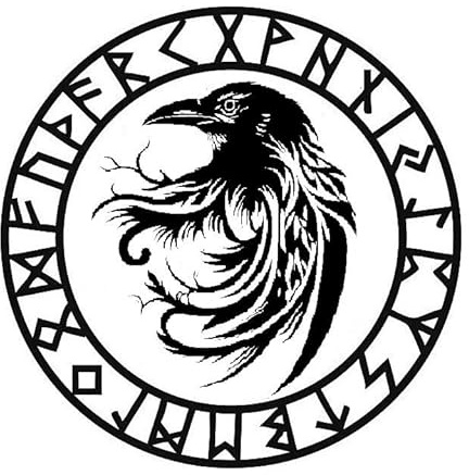myrockshirt Rabe Wikinger Odin Kreis ab 25cm Aufkleber Sticker Farbe&Größe wählbar Autoaufkleber