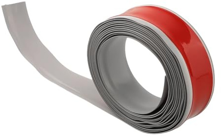 Flexible PVC Baseboard Molding Trim with Adhesive Backing, 5.4cm Height × 5m Length Wall Skirting for Corners and Uneven Surfaces, Moisture Resistant Cove Moulding in White
