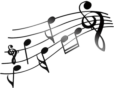 SHINEOFI Decoración de Pared Notas Musicales Negras de Metal Escultura Mural de 40X19 CM para Hogar Sala de Estar y Oficina Decoración Musical Elegante y Moderna