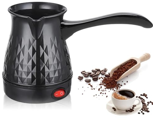 DASIAUTOEM Caffettiera elettrica 500 ml, caffettiera turca, caffettiera moka con maniglia, caffettiera per espresso, portatile casa, ufficio, viaggio hotel