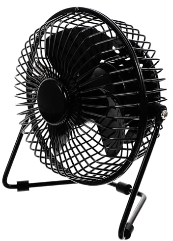 COHEALI Mini Ventilatore USB Portatile in Metallo Display Temperatura Led, Rotazione 360 Gradi, Silenzioso Motore Brushless, Ventilatore da Tavolo per Casa, Ufficio e Viaggi